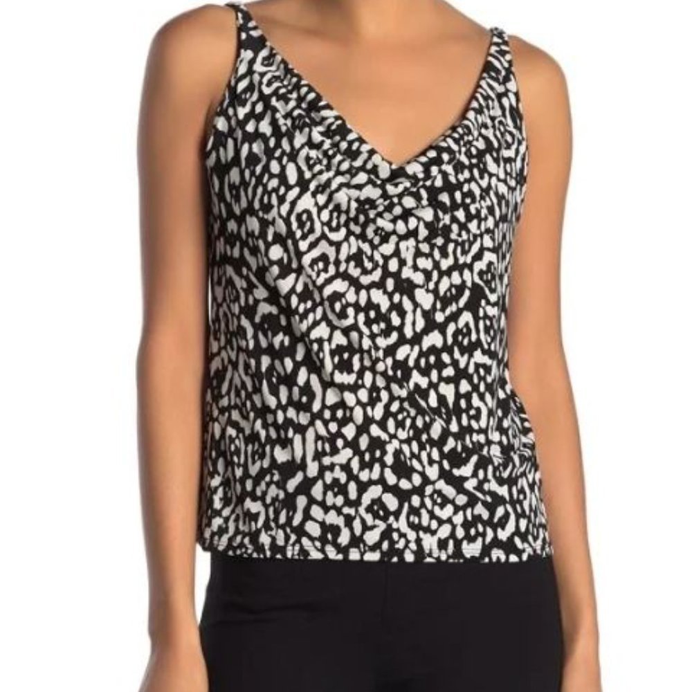 Bailey 44 Tank Top White Black Leopard Sleeveless Size Small